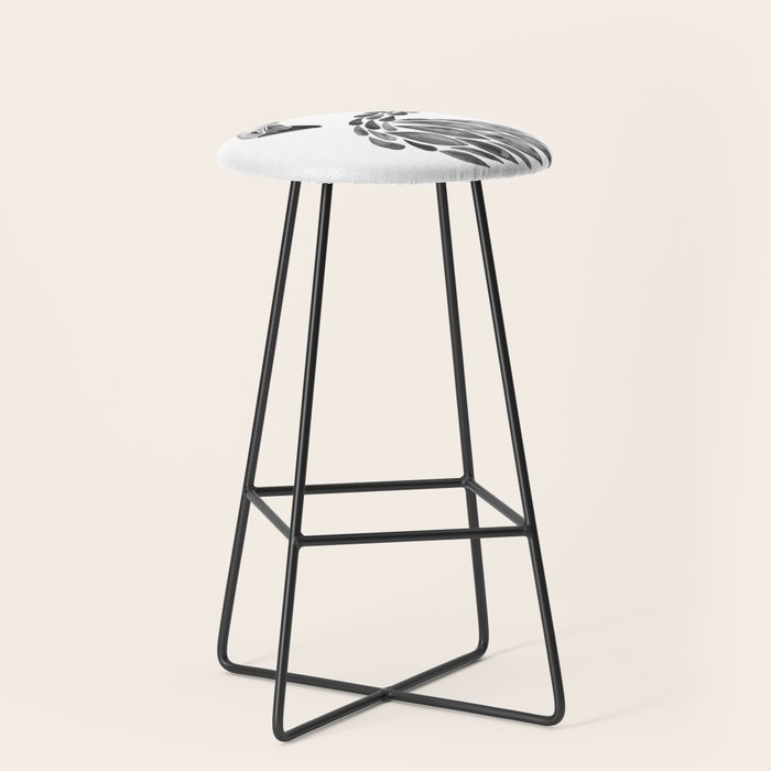 Miami Flamingo - Black Ink Stool Gallery Image 1