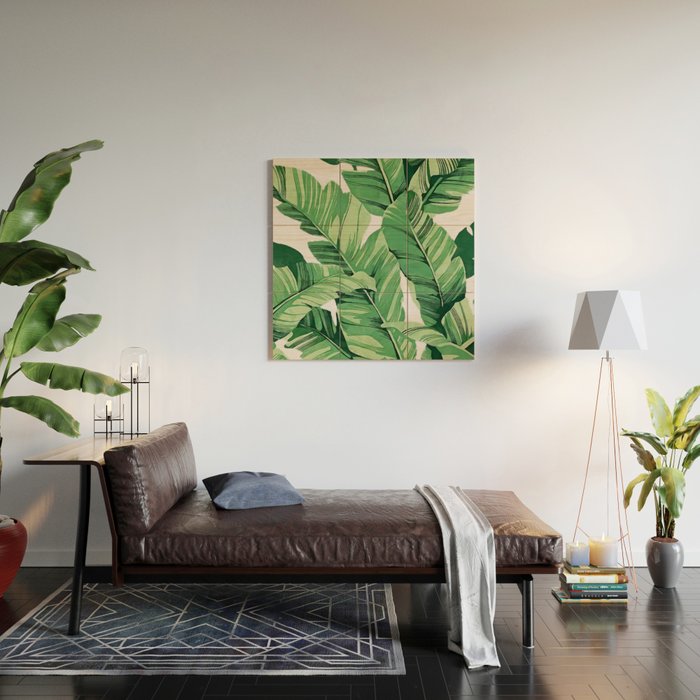 Tropical banana leaves V Wood Wall Art Gallery Image 2