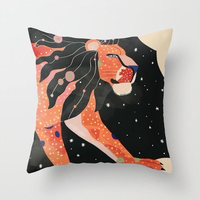 Astral Lion Throw Pillow Gallery Image 1