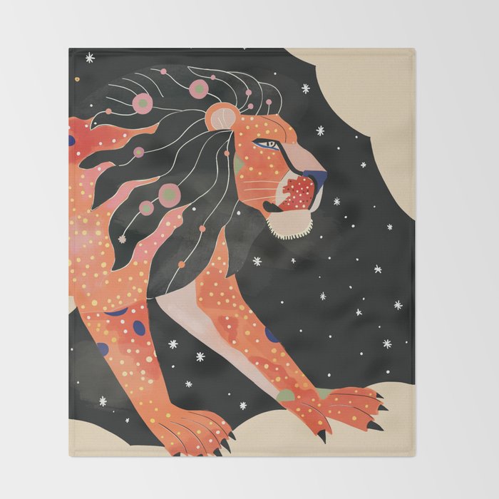 Astral Lion Throw Blanket Gallery Image 2
