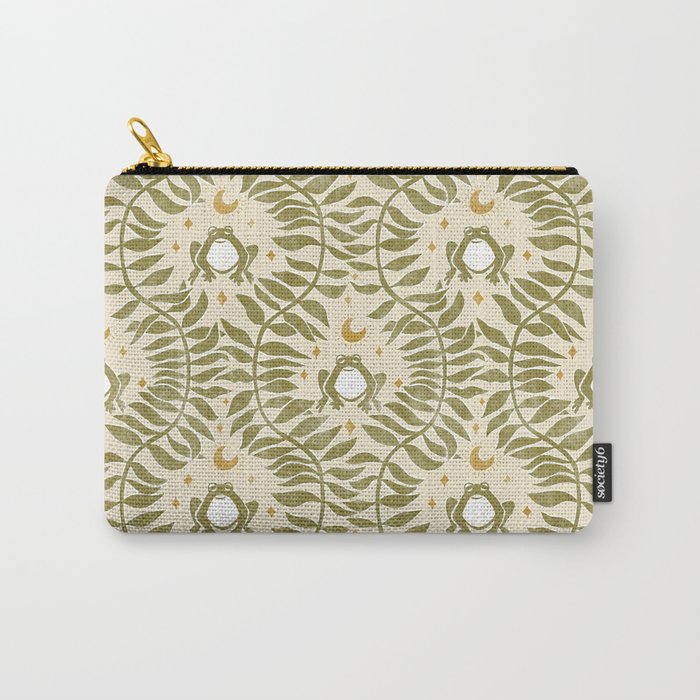 Froggie  Ogee - moss green and cream Carry All Pouch Gallery Image 1