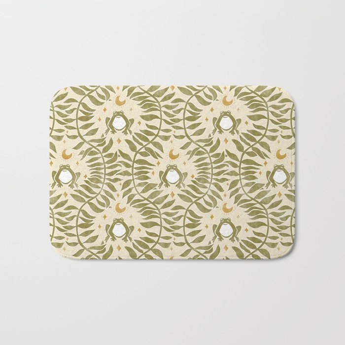 Froggie  Ogee - moss green and cream Bath Mat Gallery Image 1