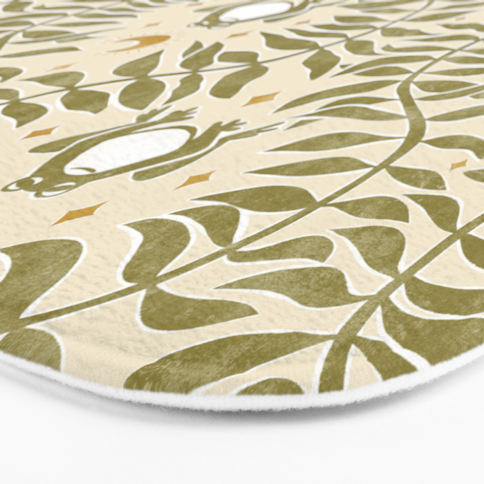 Froggie  Ogee - moss green and cream Bath Mat Gallery Image 3