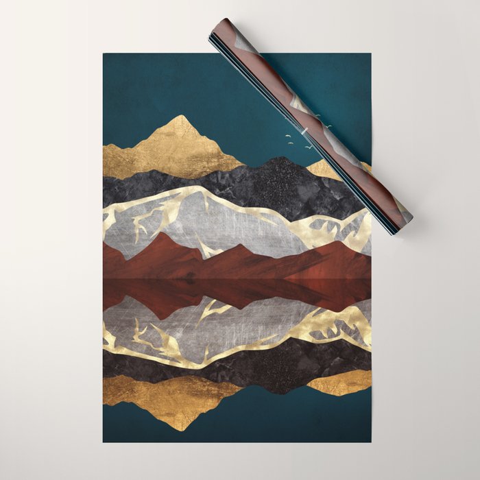 Mountain Peak Reflection Wrapping Paper Gallery Image 1