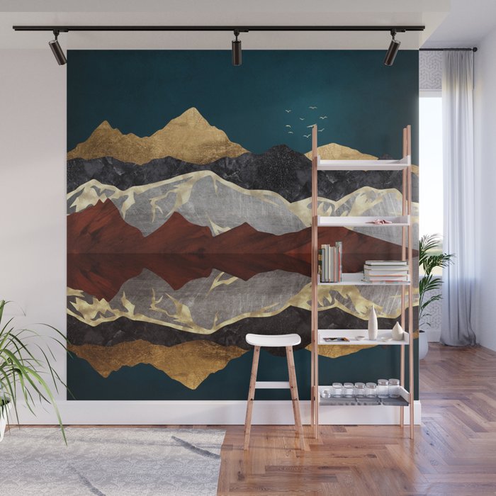 Mountain Peak Reflection Wall Mural Gallery Image 1