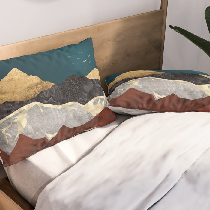 Mountain Peak Reflection Pillow Sham Gallery Image 2