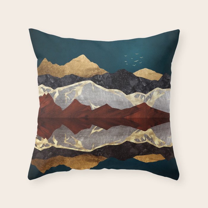 Mountain Peak Reflection Throw Pillow Gallery Image 1