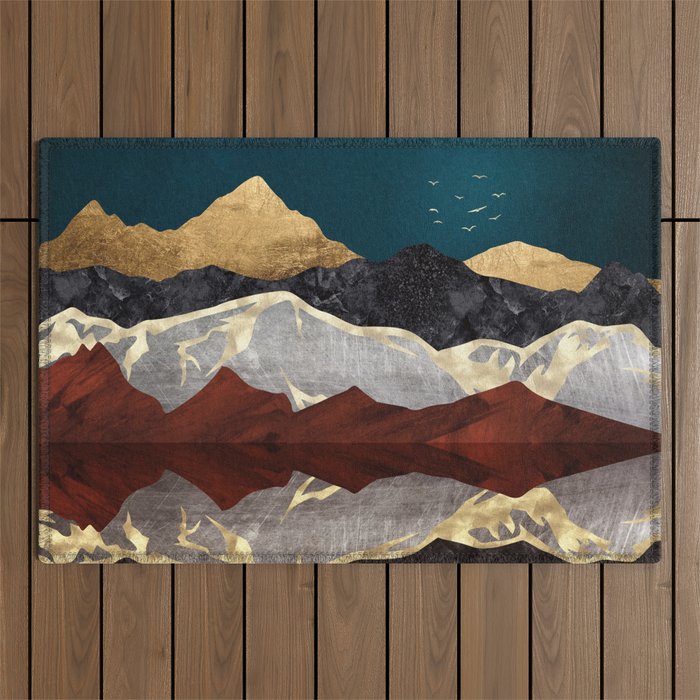 Mountain Peak Reflection Outdoor Rug Gallery Image 1