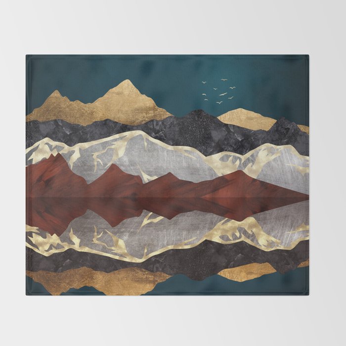 Mountain Peak Reflection Throw Blanket Gallery Image 2
