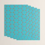 Mid Century Modern Dots Pattern in Turquoise Blue and Mocha Brown Wrapping Paper Gallery Image 3