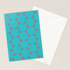 Mid Century Modern Dots Pattern in Turquoise Blue and Mocha Brown Stationery Card Gallery Image 2
