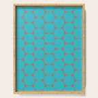 Mid Century Modern Dots Pattern in Turquoise Blue and Mocha Brown Serving Tray Gallery Image 1
