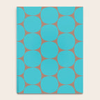 Mid Century Modern Dots Pattern in Turquoise Blue and Mocha Brown Notebook Gallery Image 4