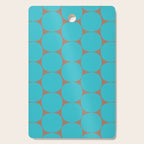 Mid Century Modern Dots Pattern in Turquoise Blue and Mocha Brown Cutting Board Gallery Image 1