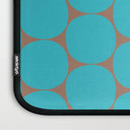 Mid Century Modern Dots Pattern in Turquoise Blue and Mocha Brown Laptop Sleeve Gallery Image 3