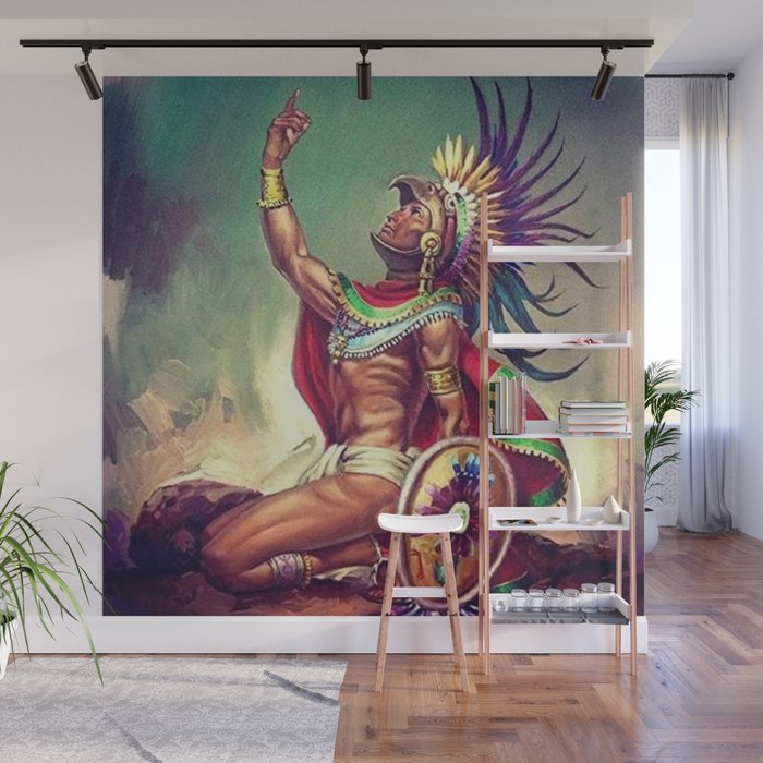 Caballero Aguila Aztec Scout Portrait painting Wall Mural Gallery Image 1