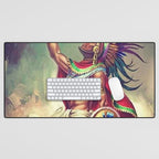 Caballero Aguila Aztec Scout Portrait painting Desk Mat Gallery Image 1