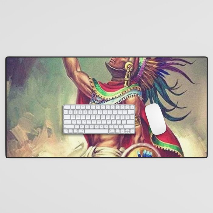 Caballero Aguila Aztec Scout Portrait painting Desk Mat Gallery Image 1