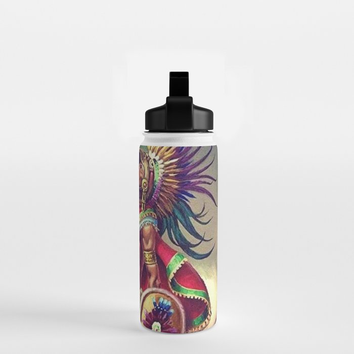 Caballero Aguila Aztec Scout Portrait painting Water Bottle Gallery Image 2