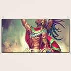 Caballero Aguila Aztec Scout Portrait painting Desk Mat Gallery Image 3