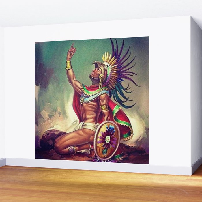 Caballero Aguila Aztec Scout Portrait painting Wall Mural Gallery Image 2
