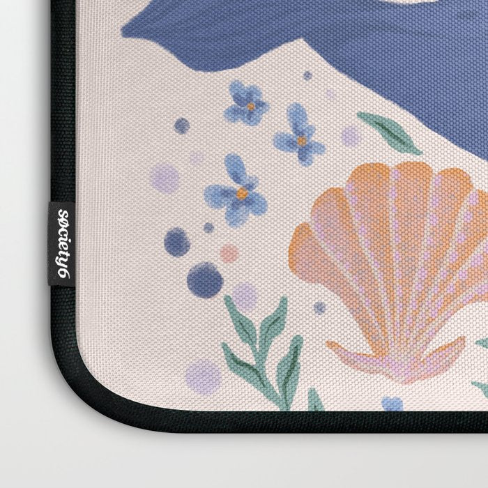 Adorable Whale and Sea Life illustration Laptop Sleeve Gallery Image 3