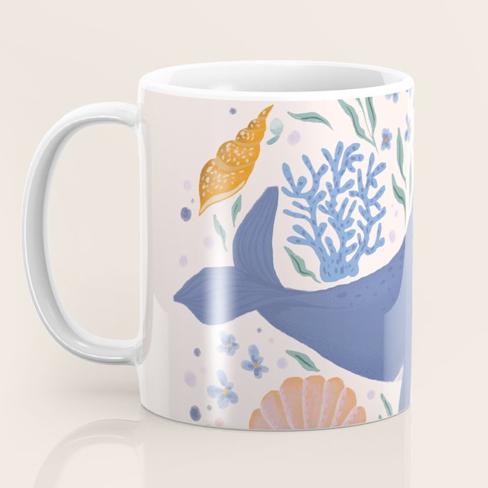 Adorable Whale and Sea Life illustration Coffee Mug Gallery Image 3