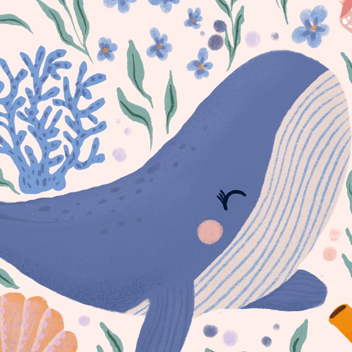 Adorable Whale and Sea Life illustration Coffee Mug Gallery Image 2