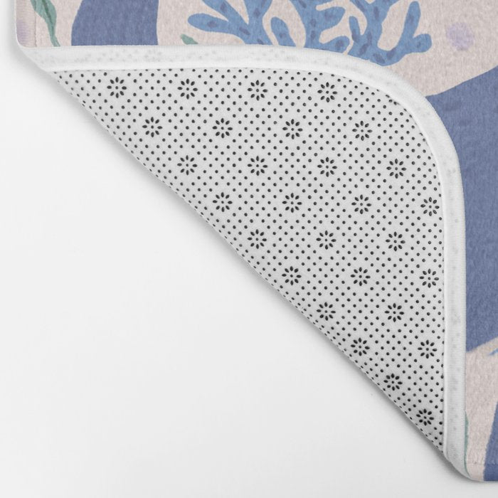 Adorable Whale and Sea Life illustration Bath Mat Gallery Image 2