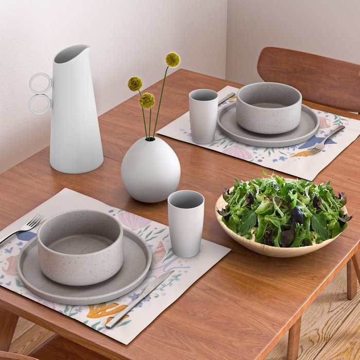 Adorable Whale and Sea Life illustration Placemat Gallery Image 2