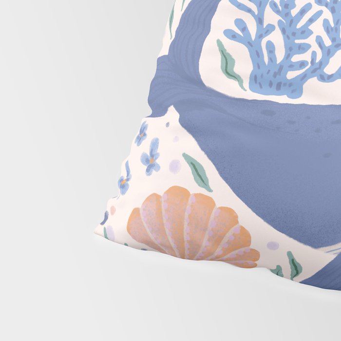 Adorable Whale and Sea Life illustration Pillow Sham Gallery Image 4