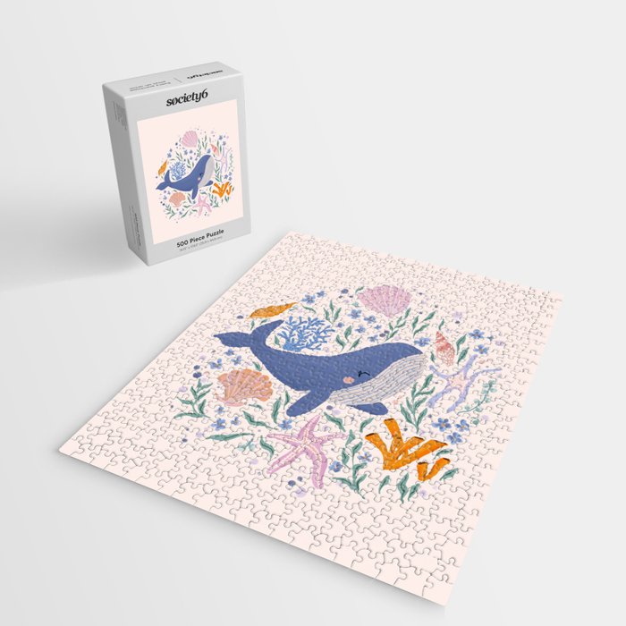 Adorable Whale and Sea Life illustration Jigsaw Puzzle Gallery Image 2
