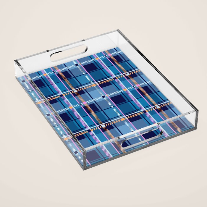 Tartan Motif Style B Acrylic Tray Gallery Image 1