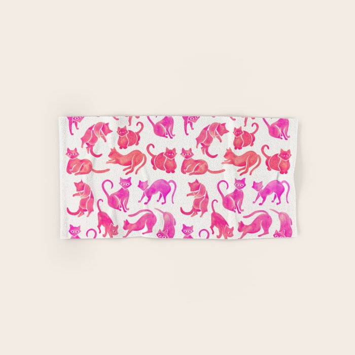 Cat Positions - Pink OmbrÃ© Palette Bath Towel Gallery Image 1
