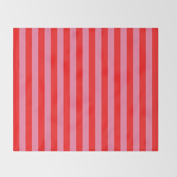 bougie pink red stripe Throw Blanket Gallery Image 2