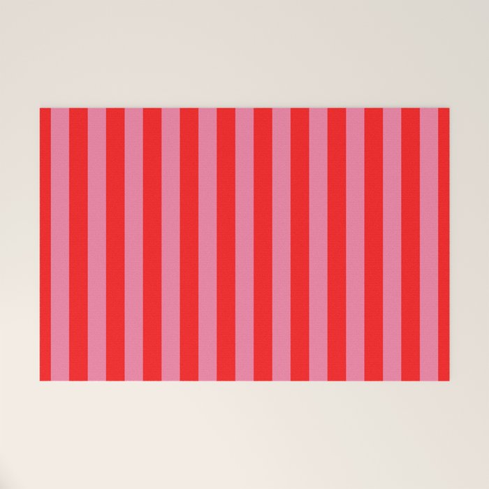 bougie pink red stripe Welcome Mat Gallery Image 1