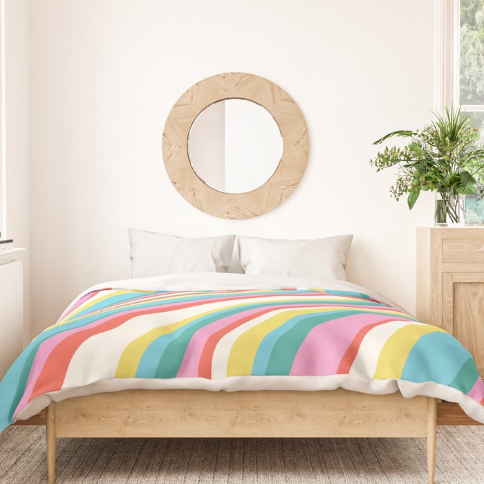 Wavy Stripes II - 60s Candy Rainbow Duvet Cover Gallery Image 3