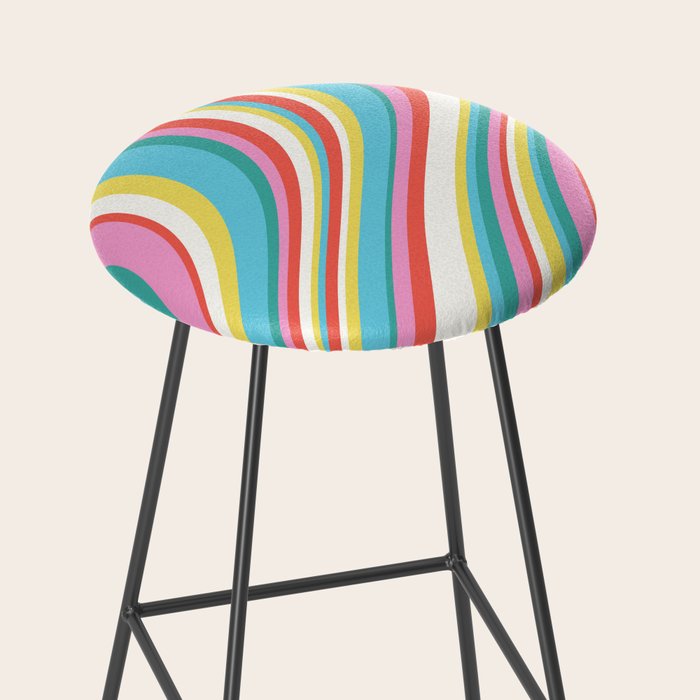  Wavy Stripes II - 60s Candy Rainbow Stool Gallery Image 2