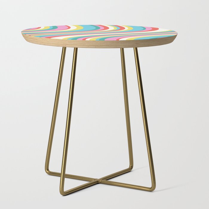  Wavy Stripes II - 60s Candy Rainbow Side Table Gallery Image 1