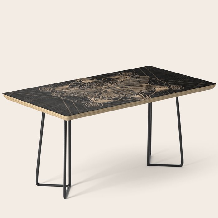 Regal moth in Sacred Geometry - Black and Gold Coffee Table Gallery Image 1