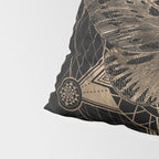 Regal moth in Sacred Geometry - Black and Gold Pillow Sham Gallery Image 4