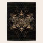 Regal moth in Sacred Geometry - Black and Gold Poster Gallery Image 4