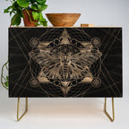 Regal moth in Sacred Geometry - Black and Gold Credenza Gallery Image 1