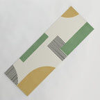 Abstract Lines Composition - Green Yellow Yoga Mat Gallery Image 1