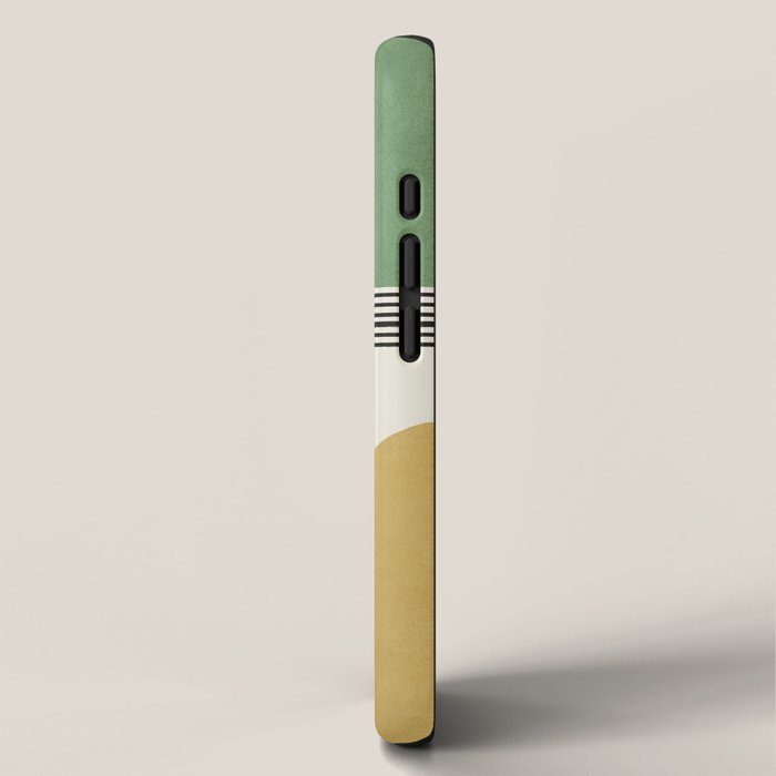 Abstract Lines Composition - Green Yellow iPhone Case Gallery Image 2