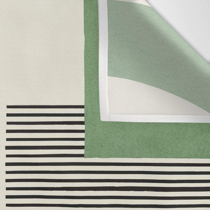 Abstract Lines Composition - Green Yellow Wall Tapestry Gallery Image 3