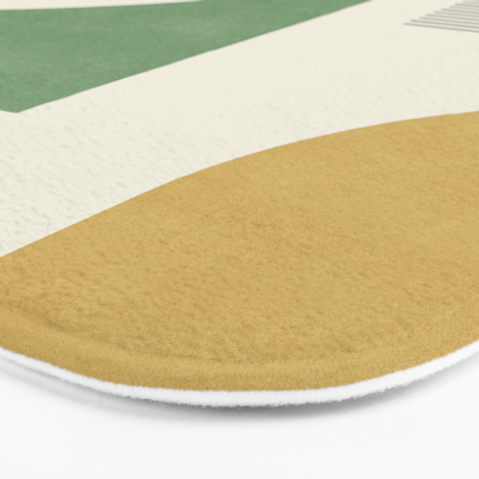 Abstract Lines Composition - Green Yellow Bath Mat Gallery Image 3