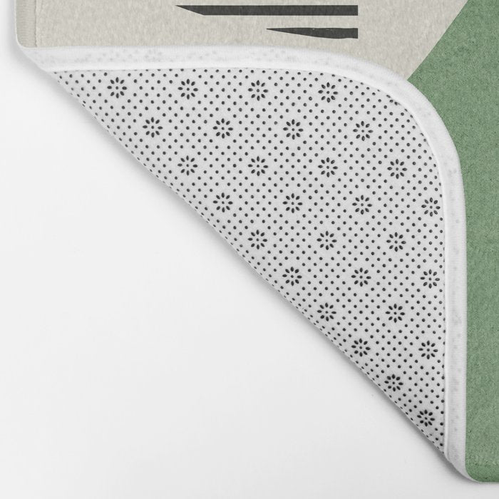 Abstract Lines Composition - Green Yellow Bath Mat Gallery Image 2