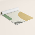 Abstract Lines Composition - Green Yellow Yoga Mat Gallery Image 2