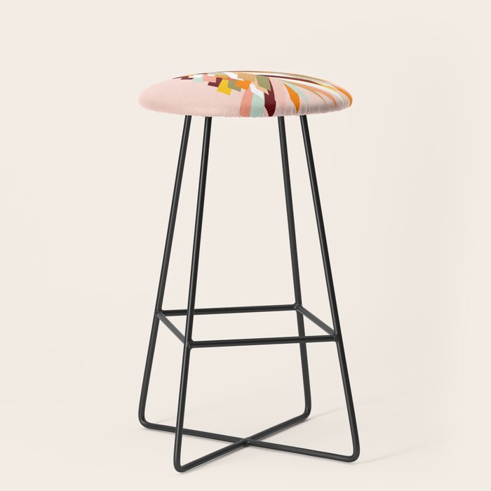 Festive Retro Christmas Tree on Peach Fuzz Stool Gallery Image 1